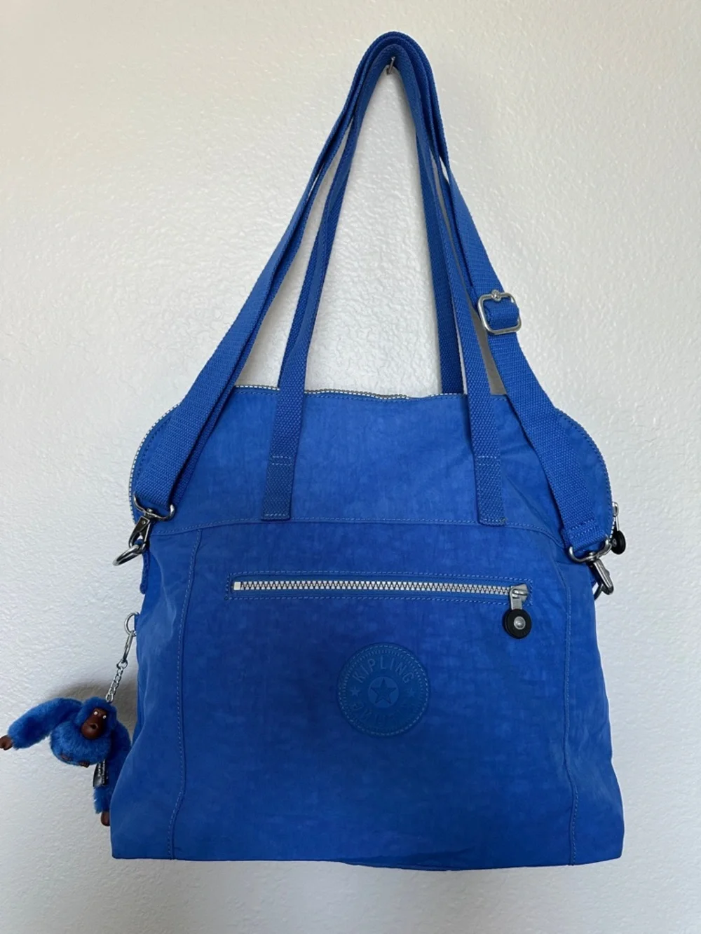 Kipling Martina Handbag Sailor Blue Crinkle Nylon Tote